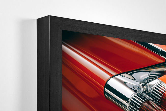 focus sur cadre sous verre noir