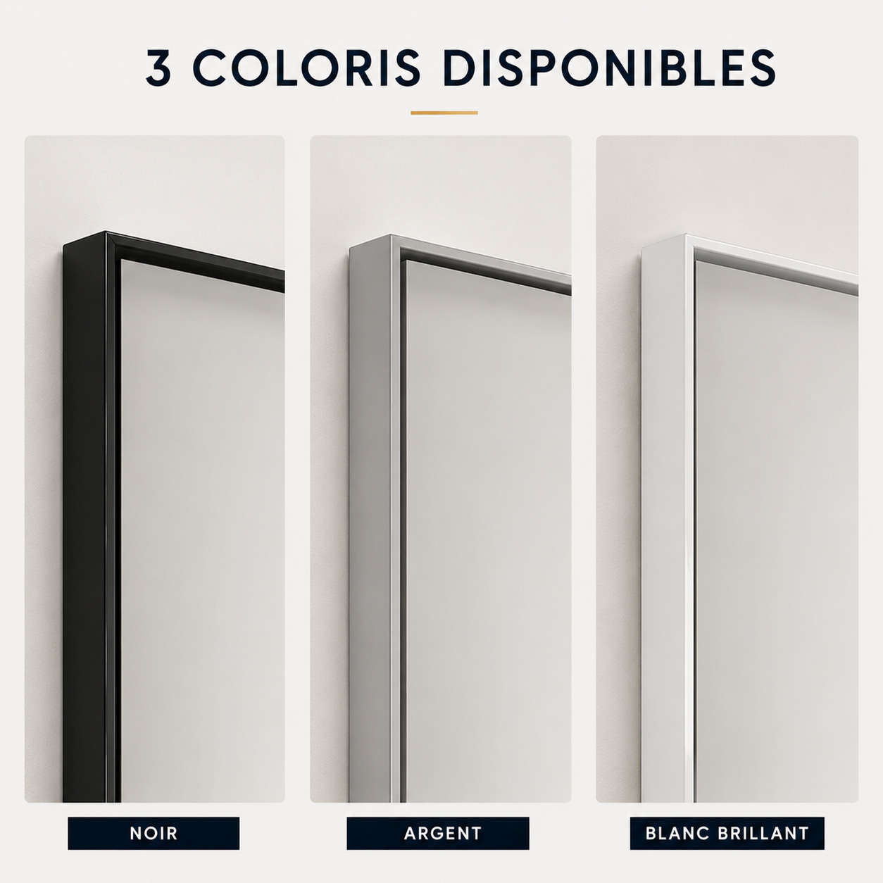 différents coloris du cadre américain en aluminium