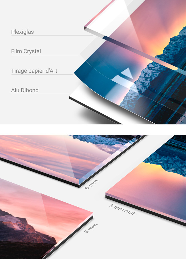 composition photo sur plexi et contrecollage dibond