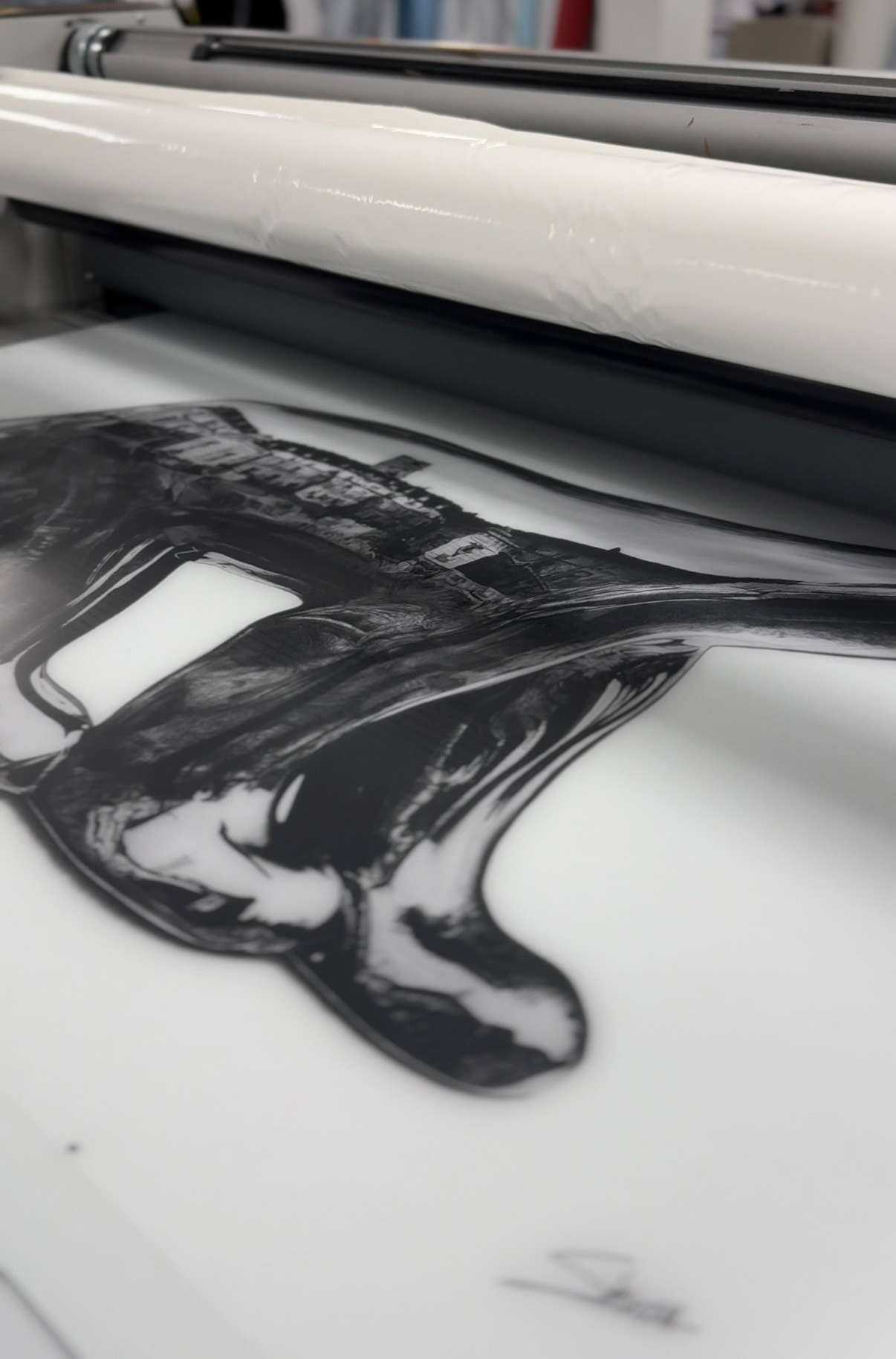 exemple de reproduction photo avec un dessin de l'artiste dijonnais Skima